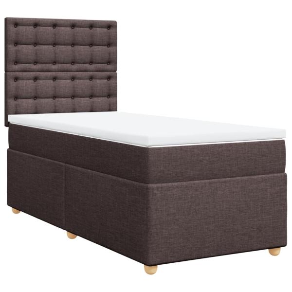 ARDEBO.de - Boxspringbett mit Matratze Dunkelbraun 90x190 cm Stoff