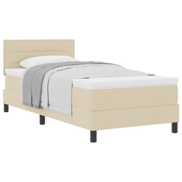 Boxspringbett mit Matratze mit Matratze Creme 90 x 190 cm Stoff