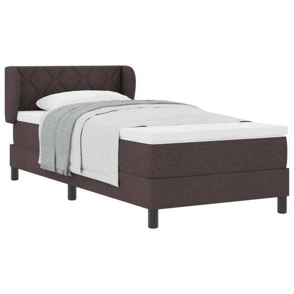 Boxspringbett mit Matratze Dunkelbraun 90 x 190 cm Stoff