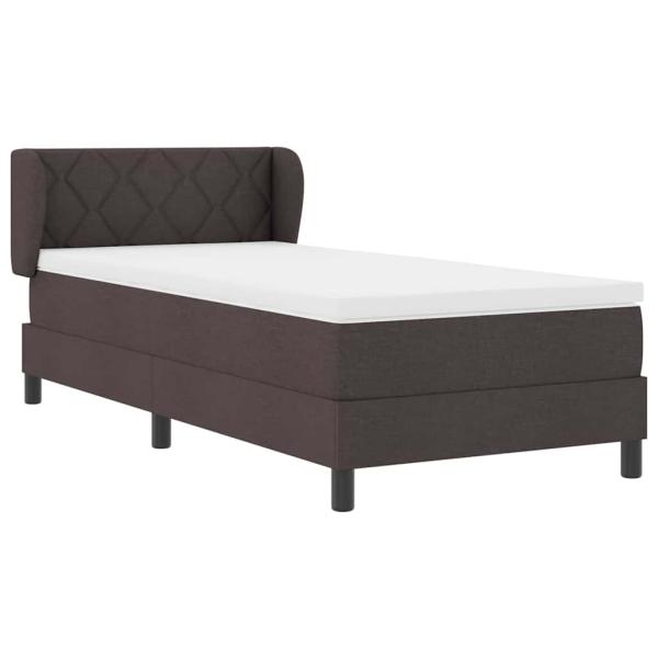 Boxspringbett mit Matratze Dunkelbraun 90 x 190 cm Stoff