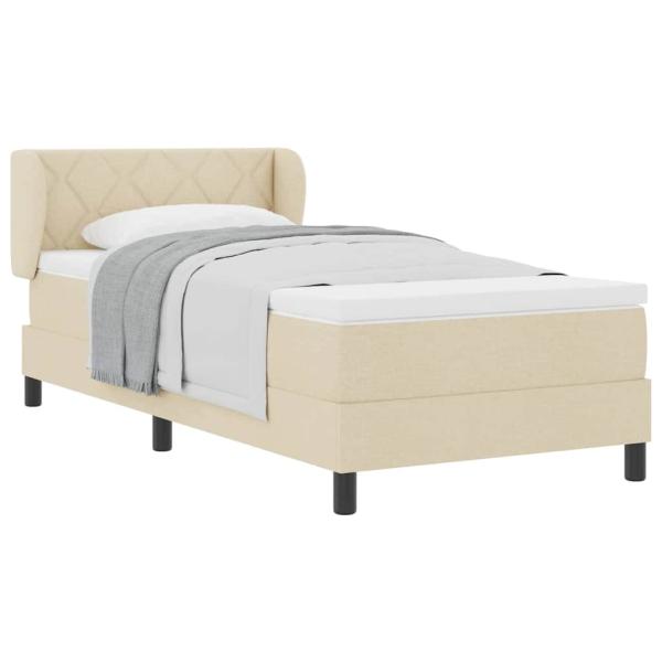 Boxspringbett mit Matratze mit Matratze Creme 90 x 190 cm Stoff