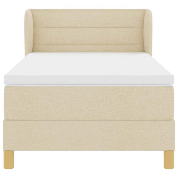 Boxspringbett mit Matratze Creme 90x200 cm Stoff Creme