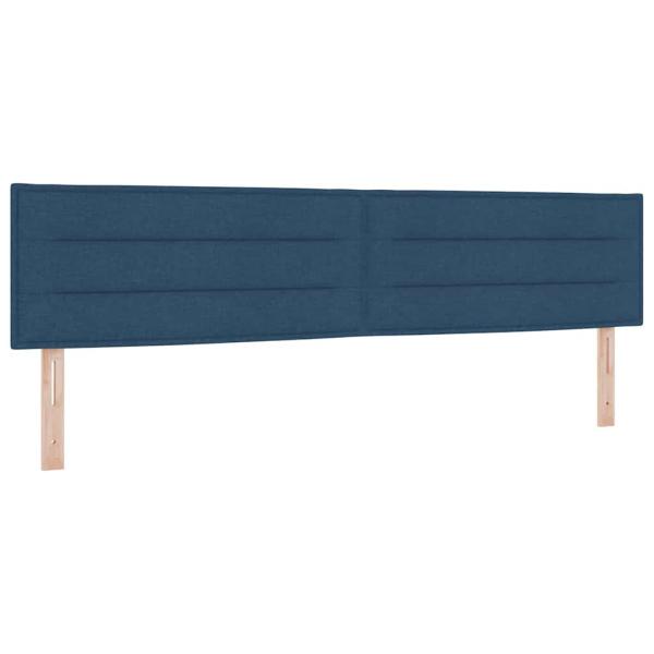 Boxspringbett mit Matratze Creme 90x200 cm Stoff Blau