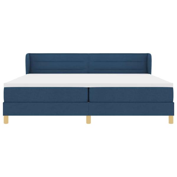 Boxspringbett mit Matratze Creme 90x200 cm Stoff Blau