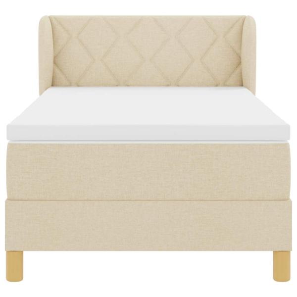 Boxspringbett mit Matratze Creme 90x200 cm Stoff Creme