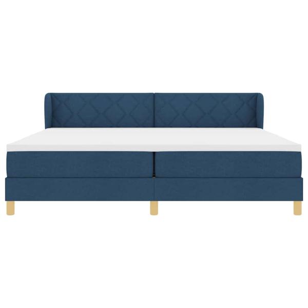 Boxspringbett mit Matratze Creme 90x200 cm Stoff Blau