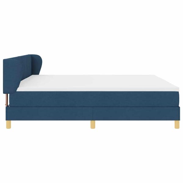 Boxspringbett mit Matratze Creme 90x200 cm Stoff Blau