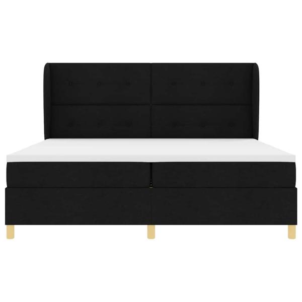 Boxspringbett mit Matratze Dunkelgrau 90x190 cm Schwarz
