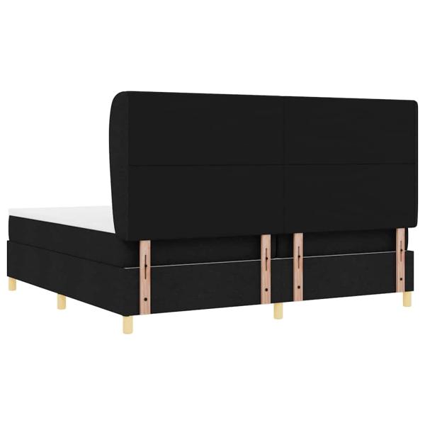 Boxspringbett mit Matratze Dunkelgrau 90x190 cm Schwarz