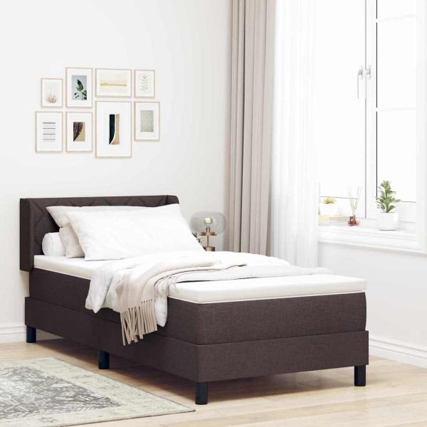 ARDEBO.de - Boxspringbett mit Matratze mit Matratze Dunkelbraun 90 x 190 cm