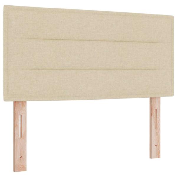 Boxspringbett mit Matratze mit Kopfteil Creme 90 x 190 cm Stoff