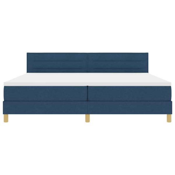 Boxspringbett mit Matratze mit Kopfteil Blau 200 x 200 cm Stoff