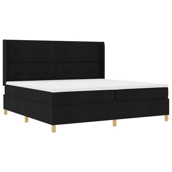 Boxspringbett mit Matratze Schwarz 200 x 200 cm Stoff