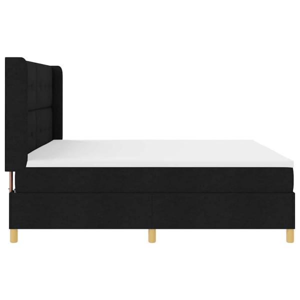 Boxspringbett mit Matratze Schwarz 200 x 200 cm Stoff