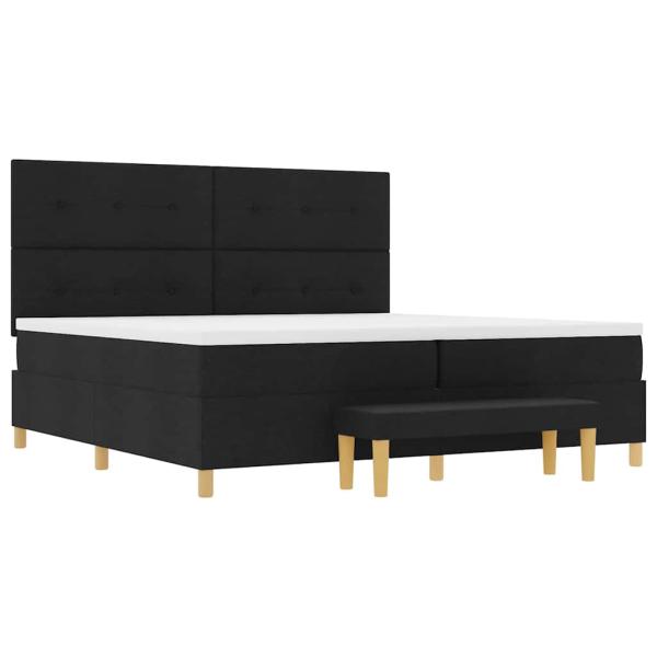 Boxspringbett mit Matratze Schwarz 200 x 200 cm Stoff