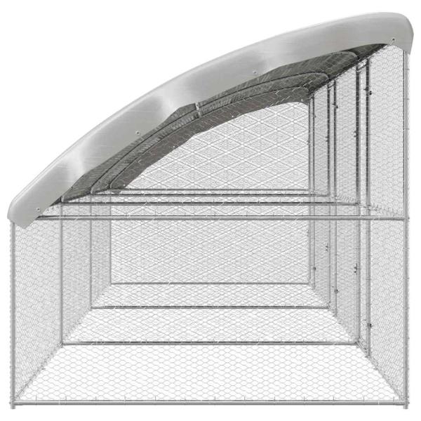 Hühnerkäfig Silber 600 x 200 x 198.5 cm Verzinkter Stahl