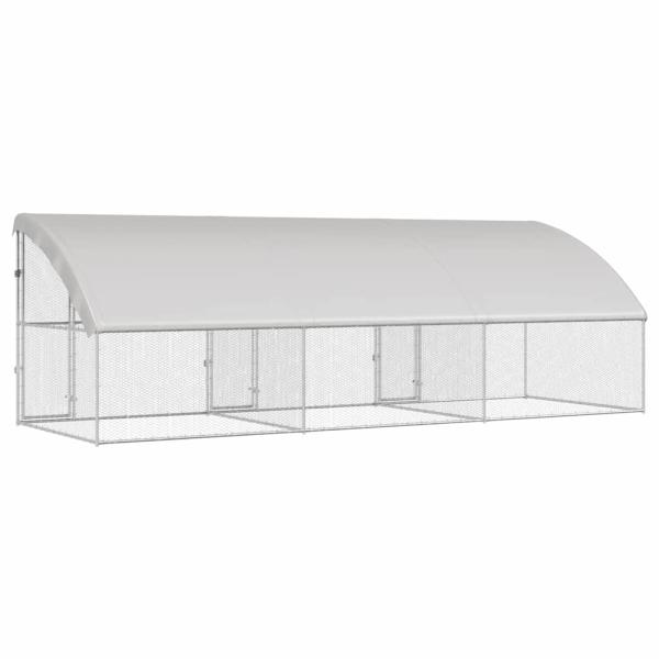Hühnerkäfig Silber 600 x 200 x 198.5 cm Verzinkter Stahl