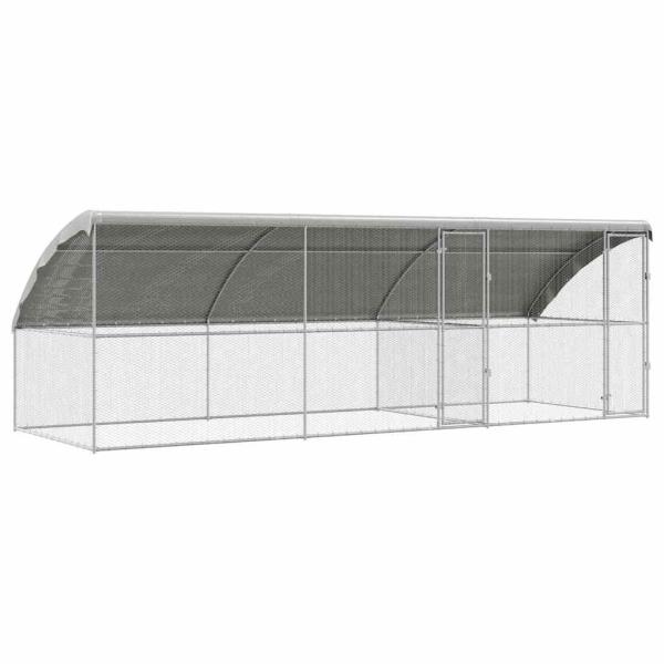 Hühnerkäfig Silber 600 x 200 x 198.5 cm Verzinkter Stahl