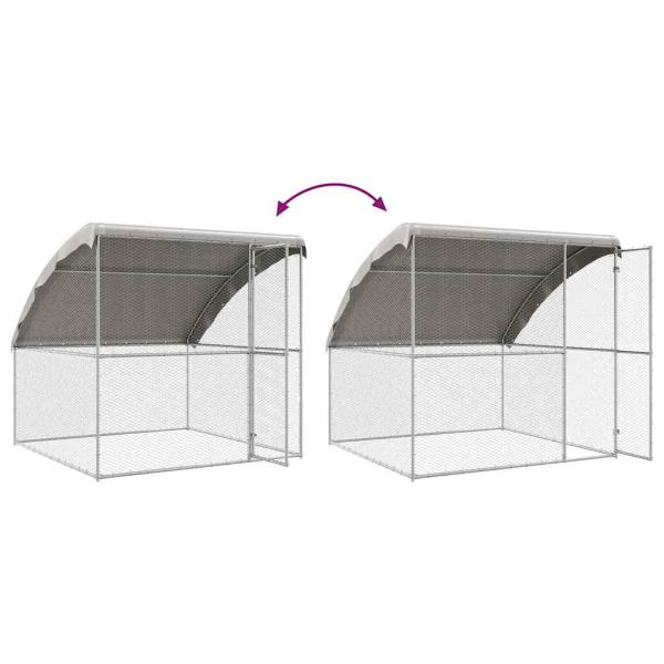 Hühnerkäfig Silber 600 x 200 x 198.5 cm Verzinkter Stahl
