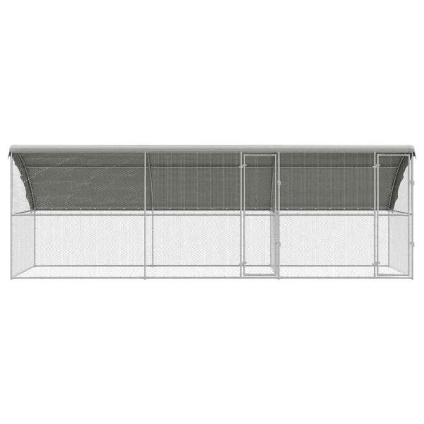 Hühnerkäfig Silber 600 x 200 x 198.5 cm Verzinkter Stahl
