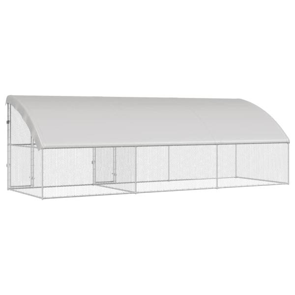 Hühnerkäfig Silber 600 x 200 x 198.5 cm Verzinkter Stahl
