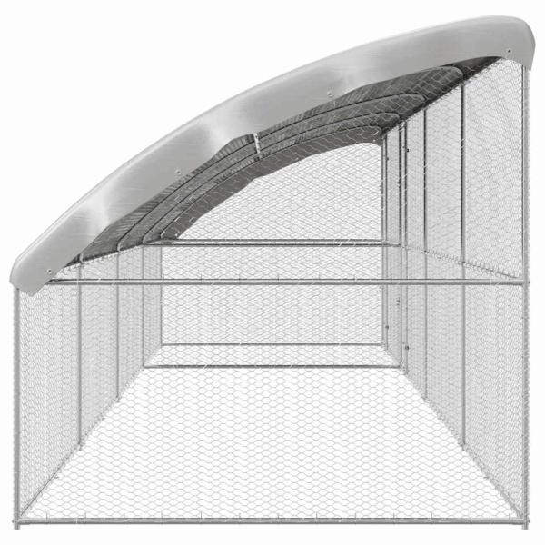 Hühnerkäfig Silber 800 x 200 x 198.5 cm Verzinkter Stahl
