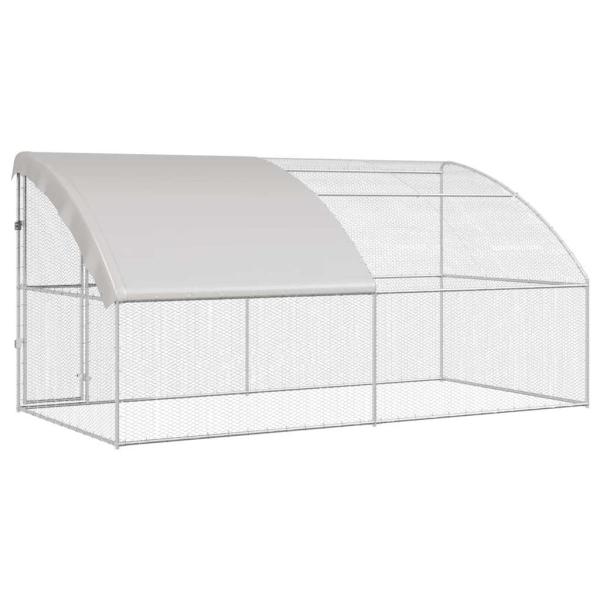 Hühnerkäfig Silber 400 x 200 x 198.5 cm Verzinkter Stahl