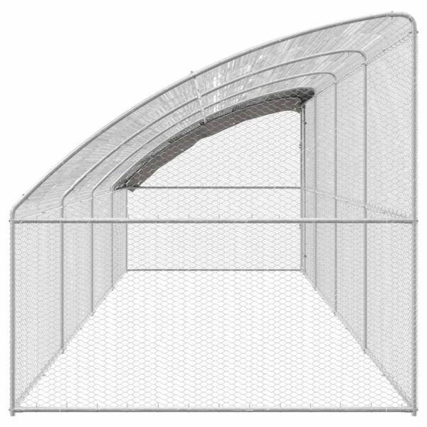 Hühnerkäfig Silber 800 x 200 x 198.5 cm Verzinkter Stahl