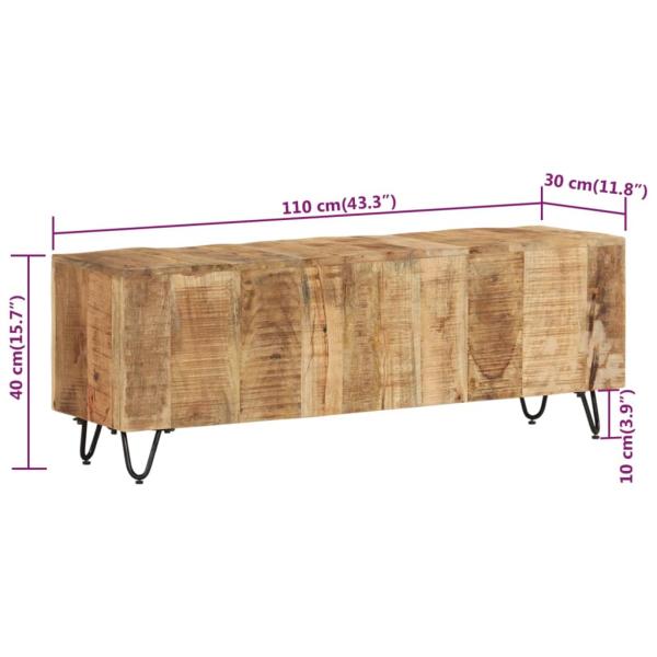 TV-Schrank 110x30x40 cm Massivholz Mango