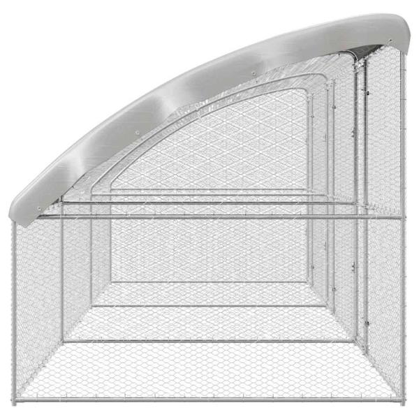 Hühnerkäfig Silber 600 x 200 x 198.5 cm Verzinkter Stahl