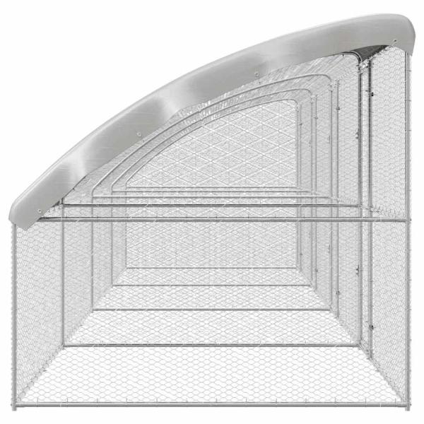 Hühnerkäfig Silber 800 x 200 x 198.5 cm Verzinkter Stahl