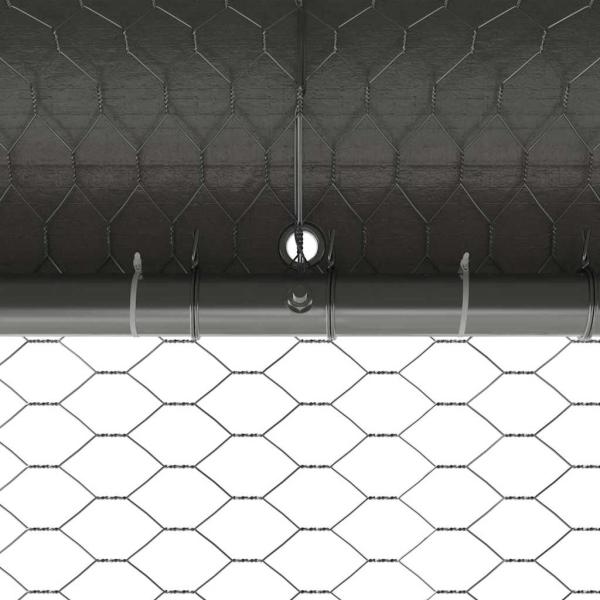 Hühnerkäfig Silber 800 x 200 x 198.5 cm Verzinkter Stahl