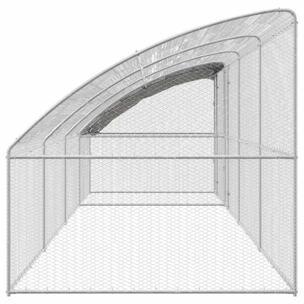 Hühnerkäfig Silber 800 x 200 x 198.5 cm Verzinkter Stahl
