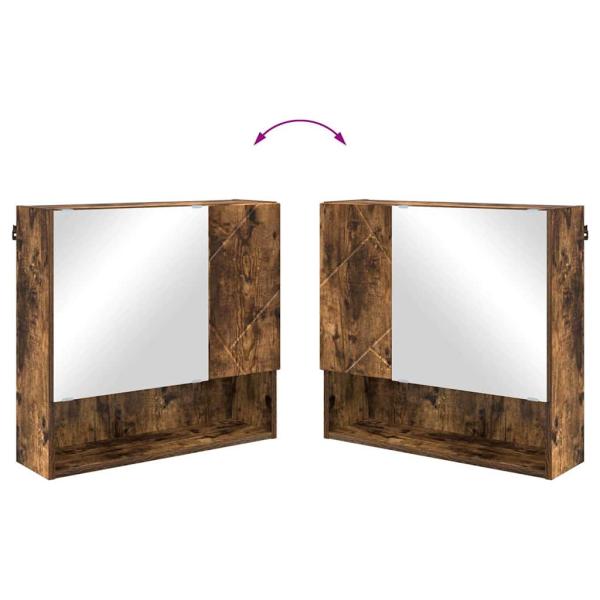 Badezimmermöbel Set mit Tür 4 pcs Räuchereiche 61 x 35 x 64 cm
