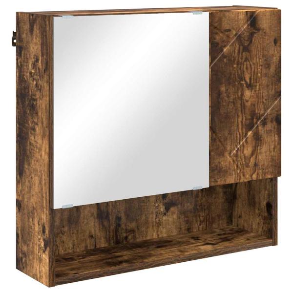 Badezimmermöbel Set mit Tür 4 pcs Räuchereiche 61 x 35 x 64 cm
