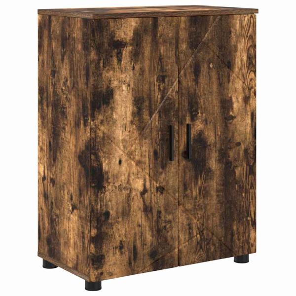 Badezimmermöbel Set mit Tür 4 pcs Räuchereiche 61 x 35 x 64 cm