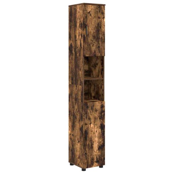 Badezimmermöbel Set mit Tür 4 pcs Räuchereiche 61 x 35 x 64 cm