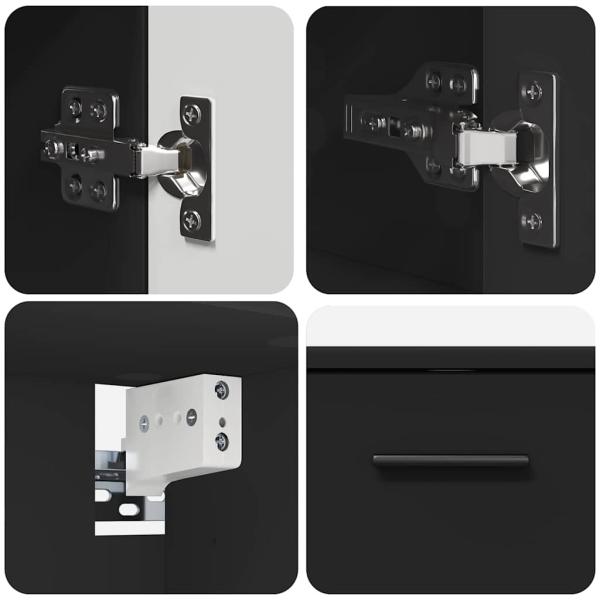 Badezimmermöbel Set mit Regal 2 pcs Schwarz 76,5 x 35 x 64 cm