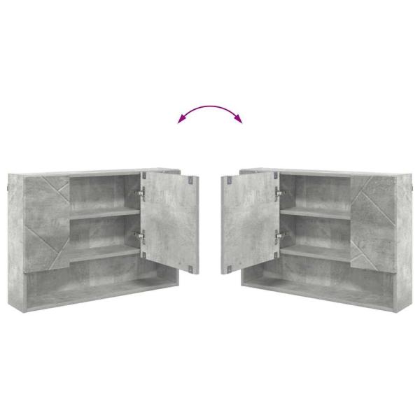 Badezimmermöbel Set mit Regal 2 pcs Betongrau 76,5 x 35 x 64 cm
