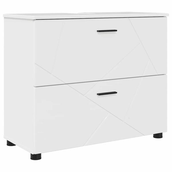 Badezimmermöbel Set 2 pcs Hochglanz-Weiß 76,5 x 35 x 64 cm