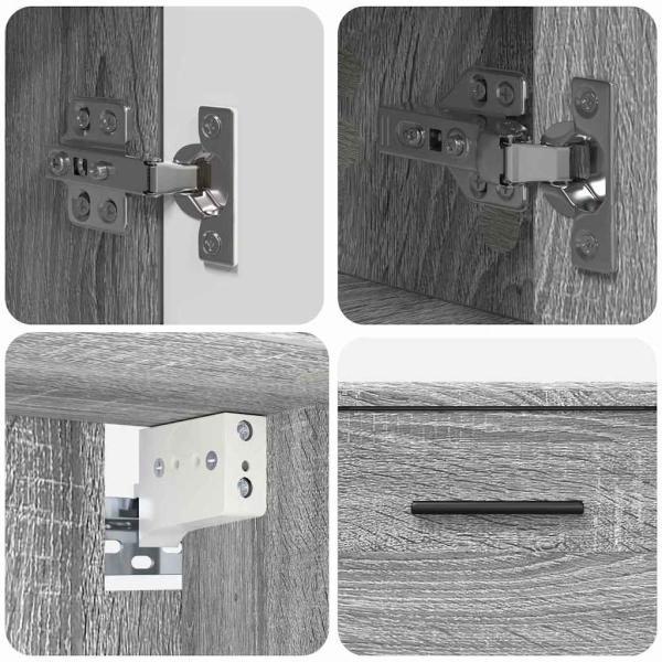 Badezimmermöbel Set mit Tür 2 pcs Grau Sonoma 76,5 x 35 x 64 cm