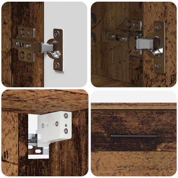 Badezimmermöbel Set mit Regal 2 pcs Altholz 76,5 x 35 x 64 cm