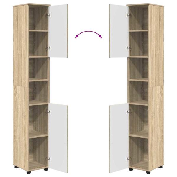 Badezimmermöbel Set mit Tür 4 pcs Sonoma Eiche 30 x 35 x 192 cm