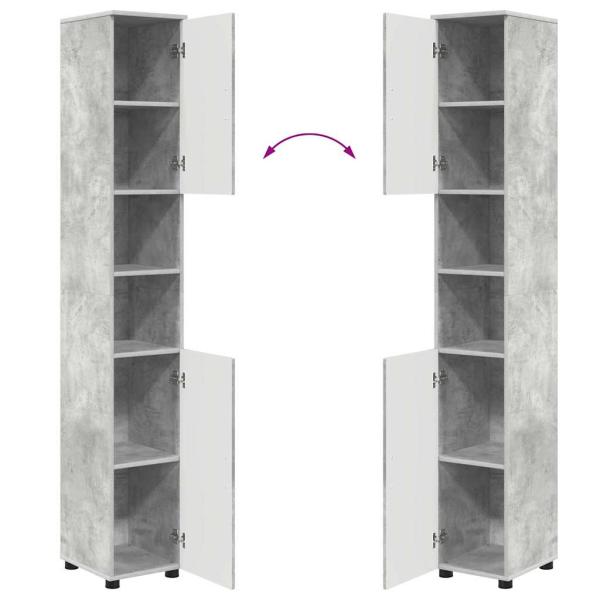 Badezimmermöbel Set mit Regal 4 pcs Betongrau 30 x 35 x 192 cm