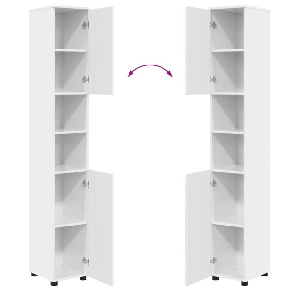 Badezimmermöbel Set 4 pcs Hochglanz-Weiß 30 x 35 x 192 cm