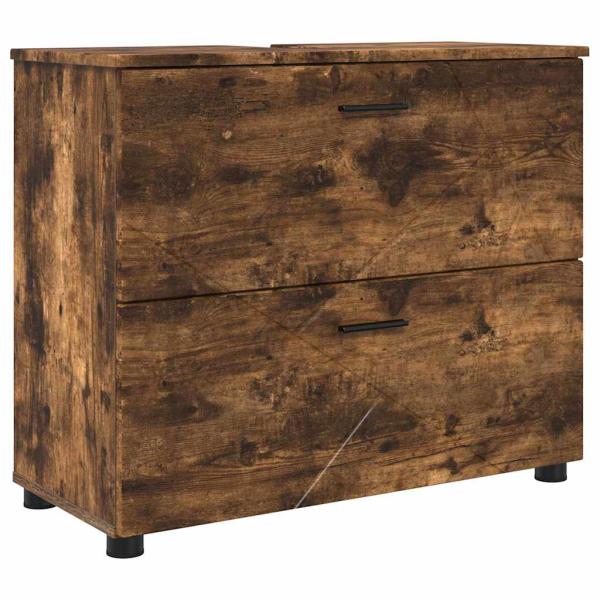 Badezimmermöbel Set mit Tür 4 pcs Räuchereiche 30 x 35 x 192 cm