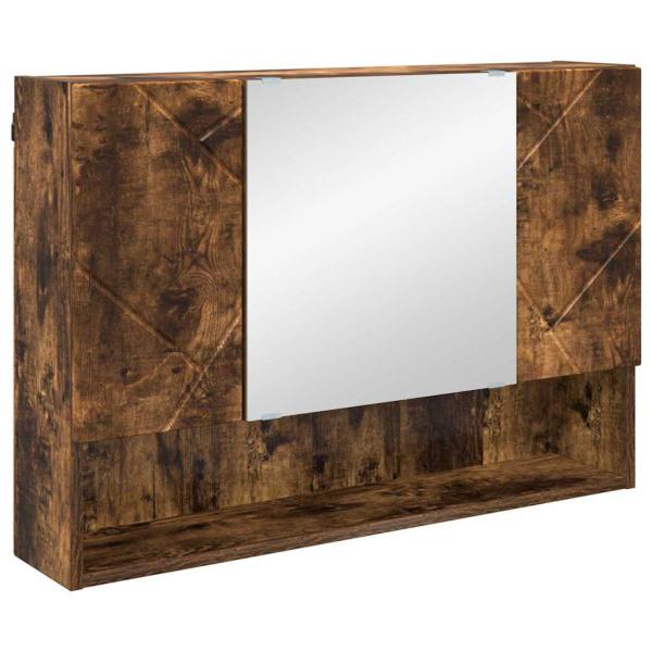 Badezimmermöbel Set mit Tür 4 pcs Räuchereiche 30 x 35 x 192 cm