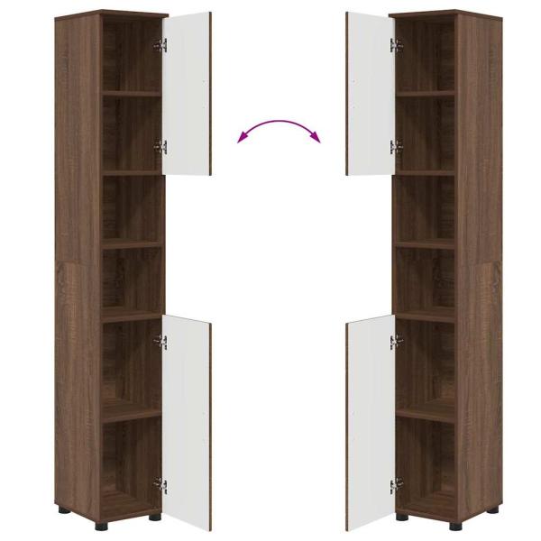 Badezimmermöbel Set mit Tür 4 pcs Braune Eiche 30 x 35 x 192 cm
