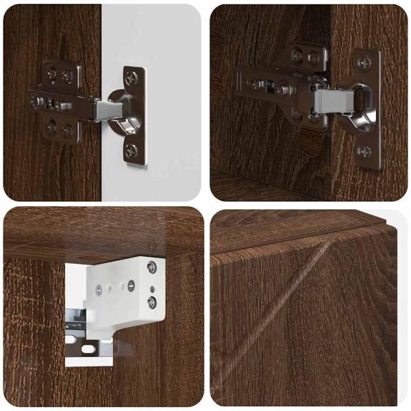 Badezimmermöbel Set mit Tür 4 pcs Braune Eiche 30 x 35 x 192 cm