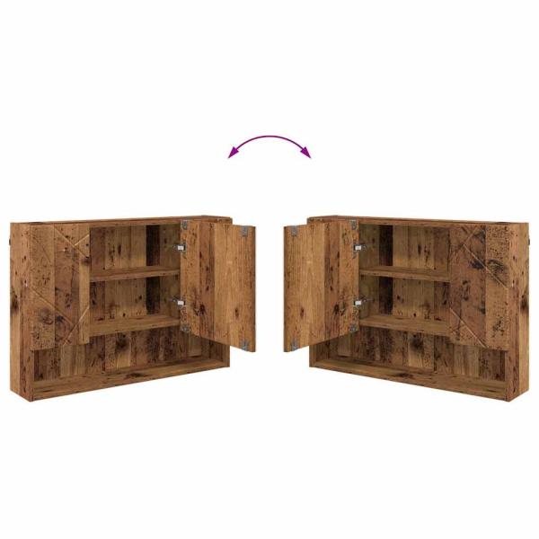 Badezimmermöbel Set mit Regal 4 pcs Altholz 30 x 35 x 192 cm